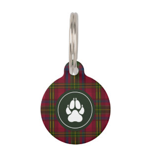 Médaillon Pour Animaux Motif Plaqué Rouge, Vert Et Bleu Avec Forme Paw