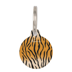Médaillon Pour Animaux Motif Rayures de Tigre Thunder_Cove
