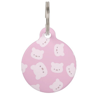Médaillon Pour Animaux Motif rose d'ours de nounours