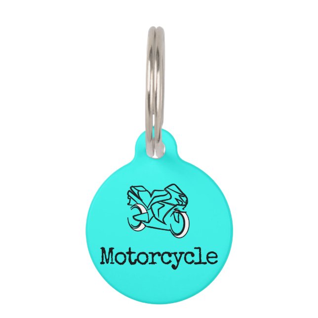 Médaillon Pour Animaux Motocyclette (Devant)
