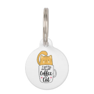 Médaillon Pour Animaux Mug de café chat orange drôle amateur de chat