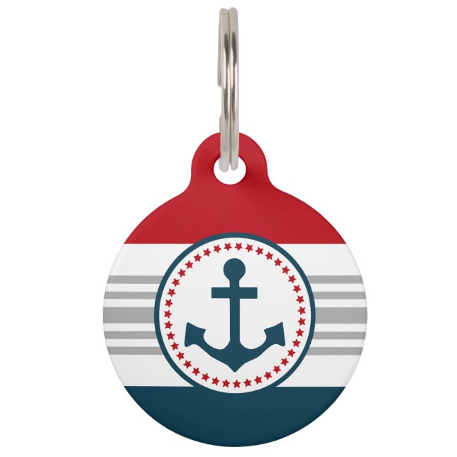 Médaillon Pour Animaux Nautical design (Devant)