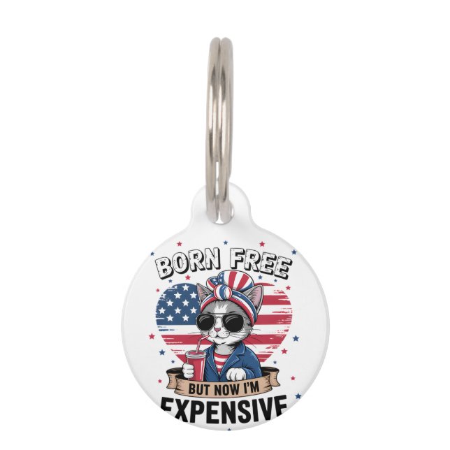 Médaillon Pour Animaux Né libre mais maintenant je suis cher drôle maman  (Devant)