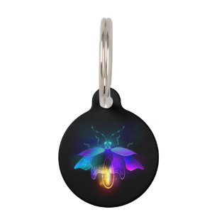 Médaillon Pour Animaux Neon Firefly sur noir