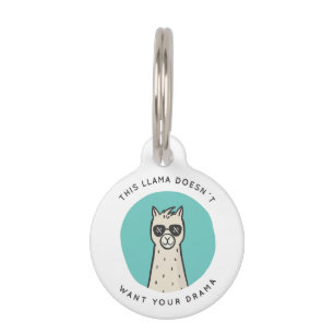 Médaillon Pour Animaux No Drama Llama