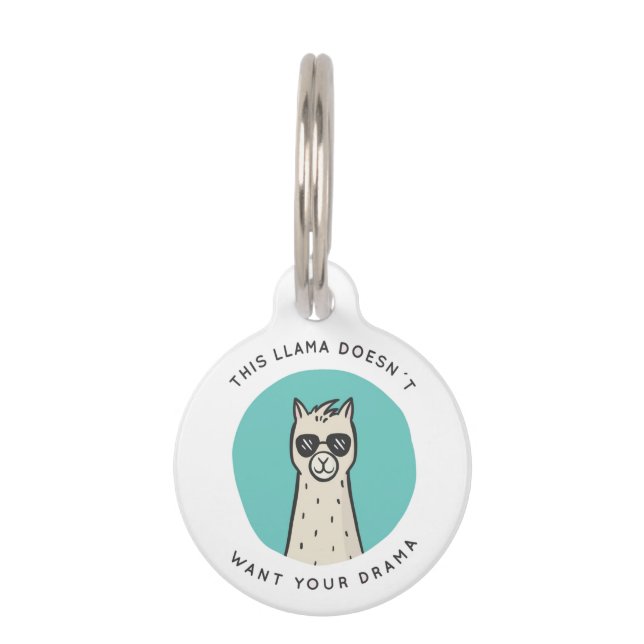 Médaillon Pour Animaux No Drama Llama (Devant)