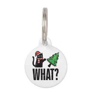 Médaillon Pour Animaux Noël Chat Tipping Xmas Tree Drôle