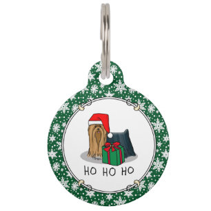 Médaillon Pour Animaux Noël Santa Hat Yorkshire Terrier Yorkie Cute