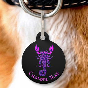 Médaillon Pour Animaux Nœud Celtique Violet Scorpion