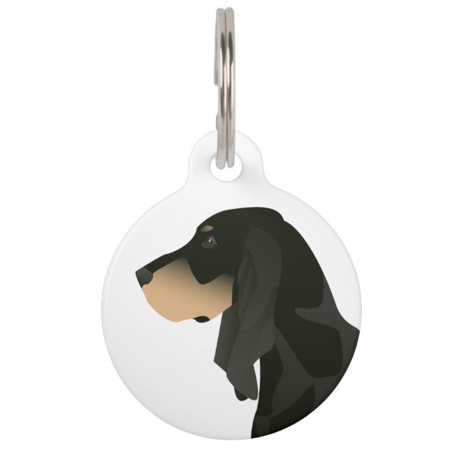 Médaillon Pour Animaux Noir et Tan Coonhound Basic race personnalisable (Devant)