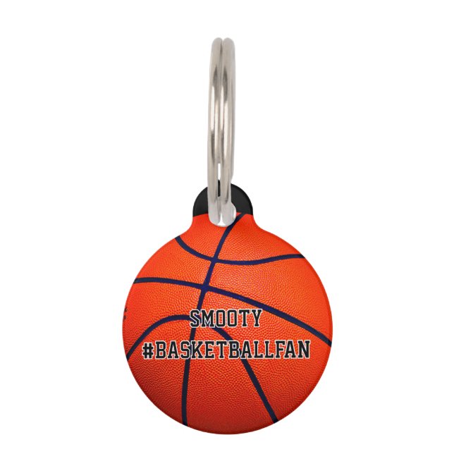Médaillon Pour Animaux Nom Chien Chat Basket-ball (Devant)