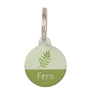 Médaillon Pour Animaux Nom de chat de chien de fougère