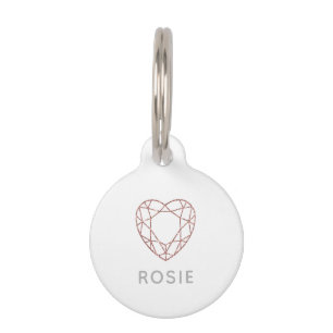 Médaillon Pour Animaux Nom de chien balise or rose parties scintillant gé