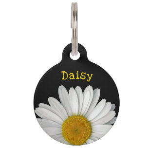 Médaillon Pour Animaux Nom de fleur de marguerite mignonne Numéro de télé