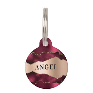 Médaillon Pour Animaux Nom de l'agrafe rose d'or de Bourgogne