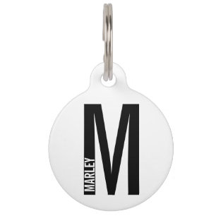 Médaillon Pour Animaux Nom de l'animal et monogramme avec code QR