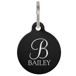 Médaillon Pour Animaux Nom de l'animal et monogramme avec contact du prop