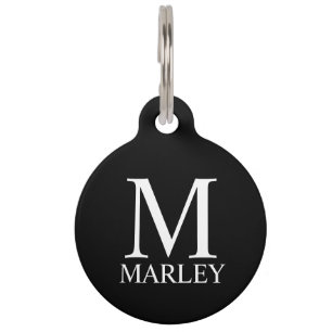 Médaillon Pour Animaux Nom de l'animal et monogramme avec contact du prop