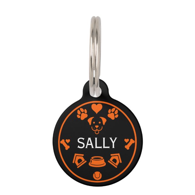 Médaillon Pour Animaux Nom du chien drôle (Devant)