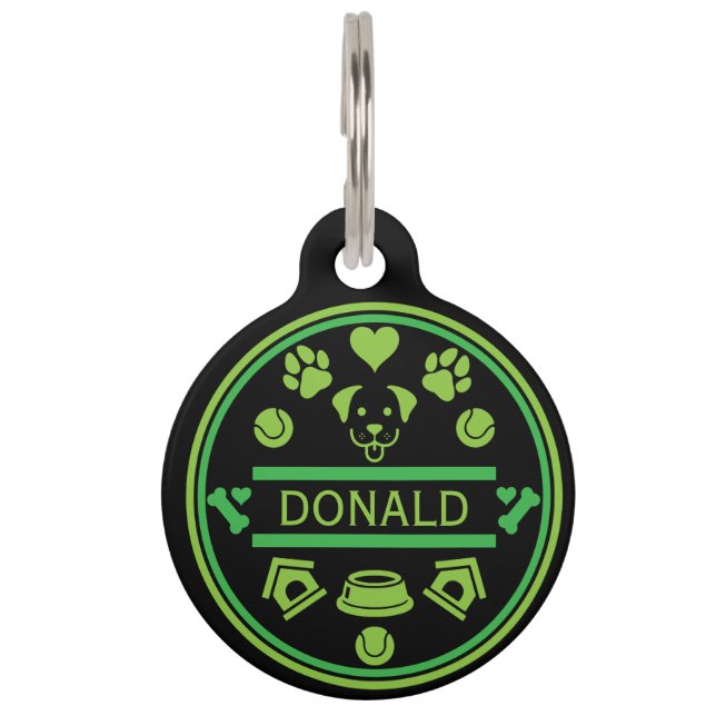 Médaillon Pour Animaux Nom du chien drôle (Devant)