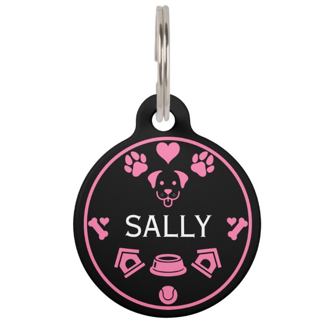 Médaillon Pour Animaux Nom du chien drôle (Devant)
