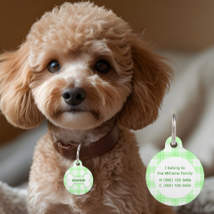 Médaillon Pour Animaux Nom du Motif vert prélevé