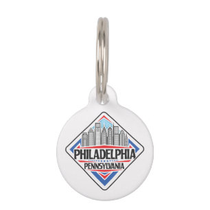 Médaillon Pour Animaux Nom et texte personnalisés Philadelphia Pennsylvan