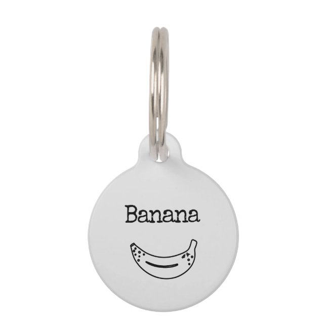 Médaillon Pour Animaux Nom mignon Banane (Devant)