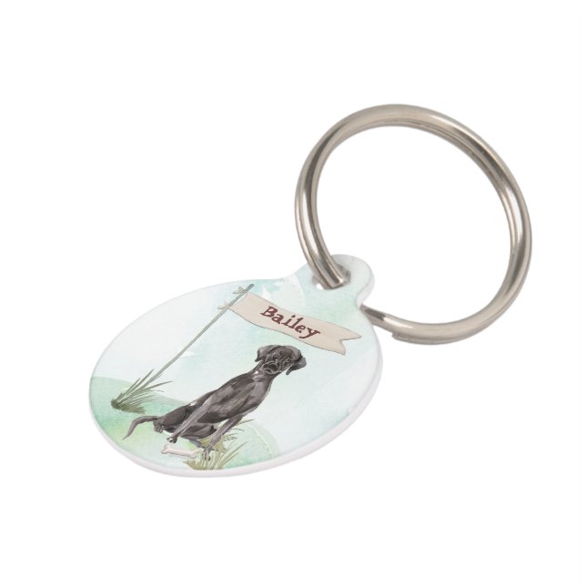 Médaillon Pour Animaux Nom personnalisé Black Lab Pet Dog (Côté )