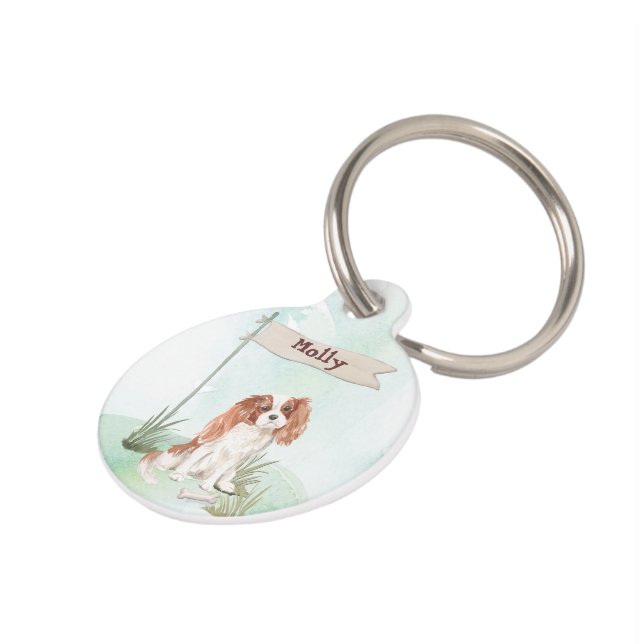 Médaillon Pour Animaux Nom personnalisé Cavalier King Charles Spaniel Pet (Côté )