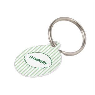 Médaillon Pour Animaux Nom personnalisé chat chien pastel rayé mignon