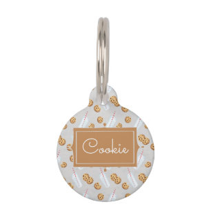 Médaillon Pour Animaux Nom personnalisé Cookies dans Milk Cat Pet ID bal