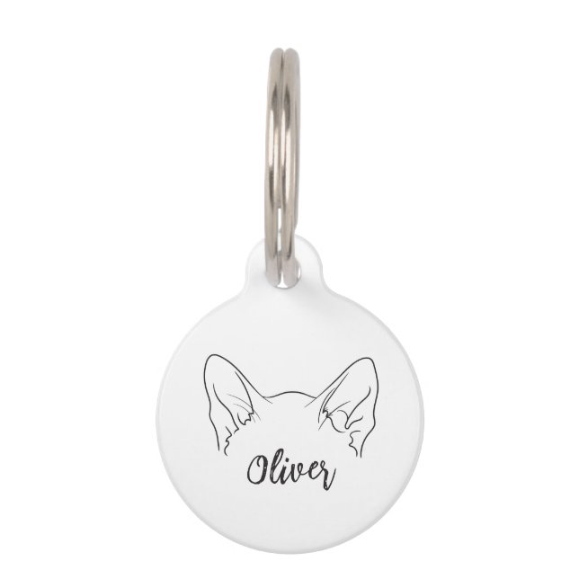 Médaillon Pour Animaux Nom personnalisé minimal simple Siamese Chat (Devant)