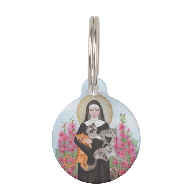 Médaillon Pour Animaux Nom seulement St Gertrude Patron des chats (Devant)