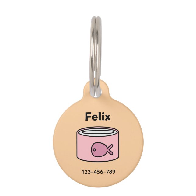 Médaillon Pour Animaux Nourris-moi ! Chat (Devant)