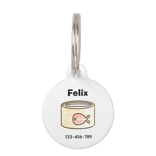 Médaillon Pour Animaux Nourris-moi ! Chat (Devant)