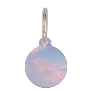 Médaillon Pour Animaux Nuages roses personnalisables