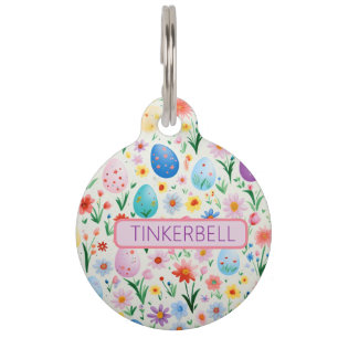 Médaillon Pour Animaux Oeufs de Pâques et Fleurs Dainty