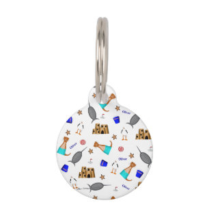 Médaillon Pour Animaux Oliver Le Motif de vacances de la plage d'été Otte