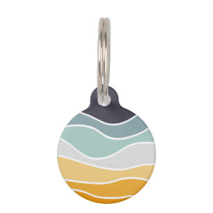 Médaillon Pour Animaux Ondes de style rétro en été coloré