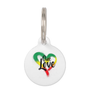 Médaillon Pour Animaux One Love One Heart Reggae Vibes
