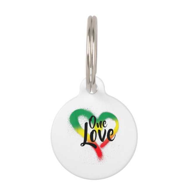 Médaillon Pour Animaux One Love One Heart Reggae Vibes (Devant)