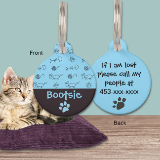 Médaillon Pour Animaux Os de poisson et souris de chat