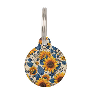 Médaillon Pour Animaux Où la joie rencontre la sécurité : Fleur de soleil