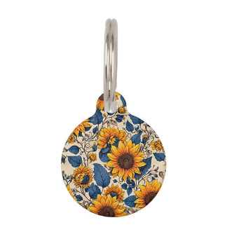 Médaillon Pour Animaux Où la joie rencontre la sécurité : Fleur de soleil