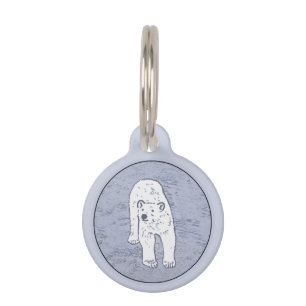 Médaillon Pour Animaux Ours polaire sur la peinture sur glace - Art origi