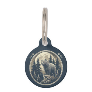 Médaillon Pour Animaux Ours sauvage classique/vintage