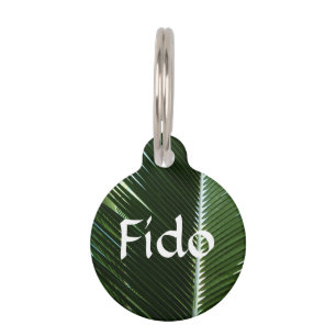 Médaillon Pour Animaux Overlapping Palm Fronds Tropical Green Abstract
