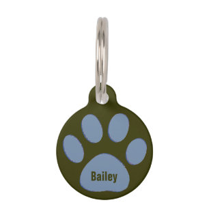 Médaillon Pour Animaux Page de chien bleu personnalisée