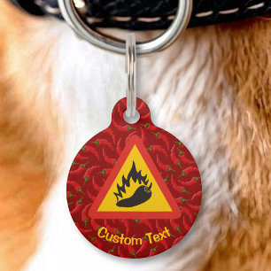 Médaillon Pour Animaux Panneau de danger Piment Chaud